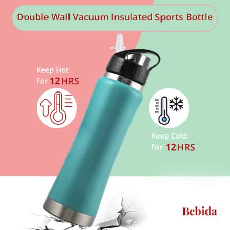 Buy Bebida 25oz Stainless Steel Double Wall Sports Bottle -Teal (Ships in  8-10 Business Day) at ShopLC.