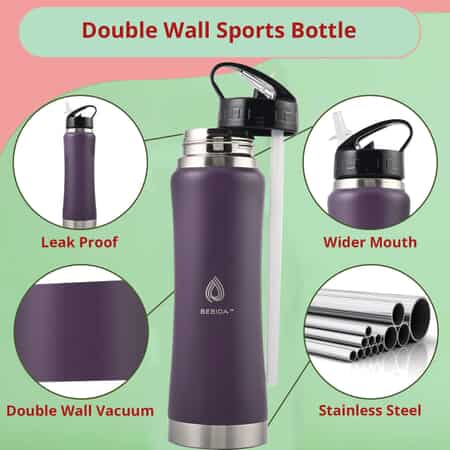 Buy Bebida 25oz Stainless Steel Double Wall Sports Bottle -Purple