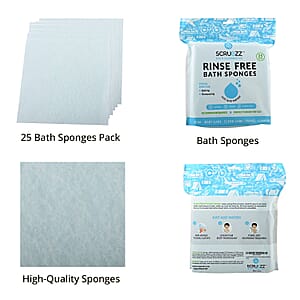 Scrubzz Bath Sponges Regular (25 Packs) , Exfoliating Bath Sponges , Shower Sponges , Body Wash Sponge