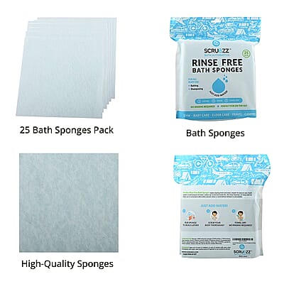 Scrubzz Bath Sponges Regular (25 Packs) , Exfoliating Bath Sponges , Shower Sponges , Body Wash Sponge