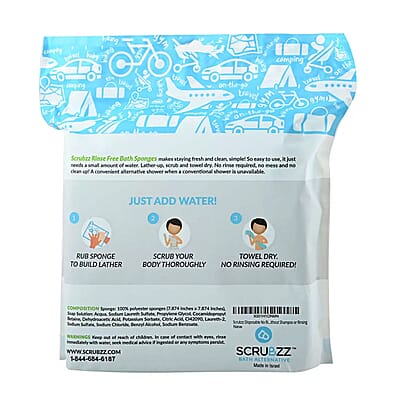 Scrubzz Bath Sponges Regular (25 Packs) , Exfoliating Bath Sponges , Shower Sponges , Body Wash Sponge