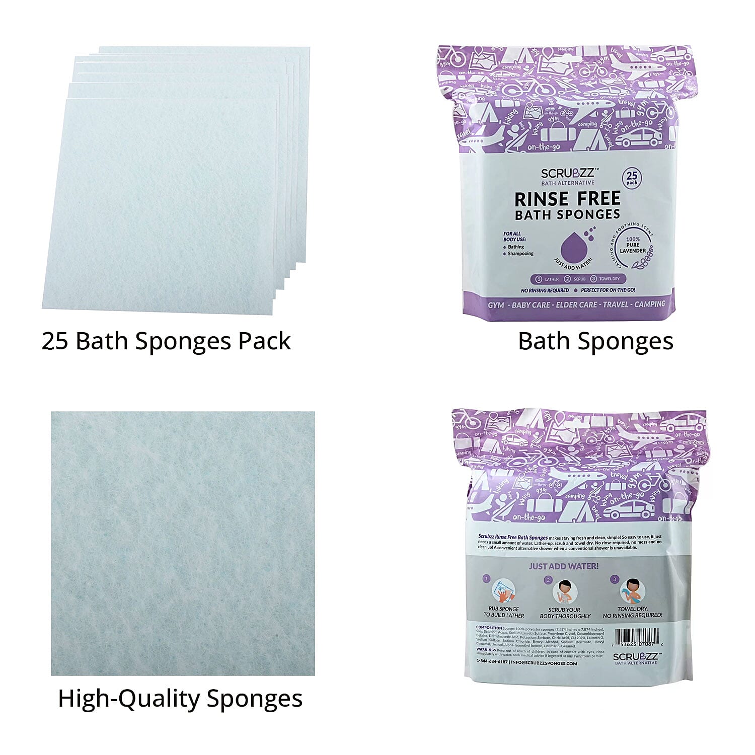Scrubzz Bath Sponges Lavender