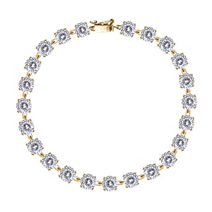 Luxoro 10K Yellow Gold 120 Facets Moissanite Link Bracelet (8.00 In) 4.60 Grams 19.60 ctw