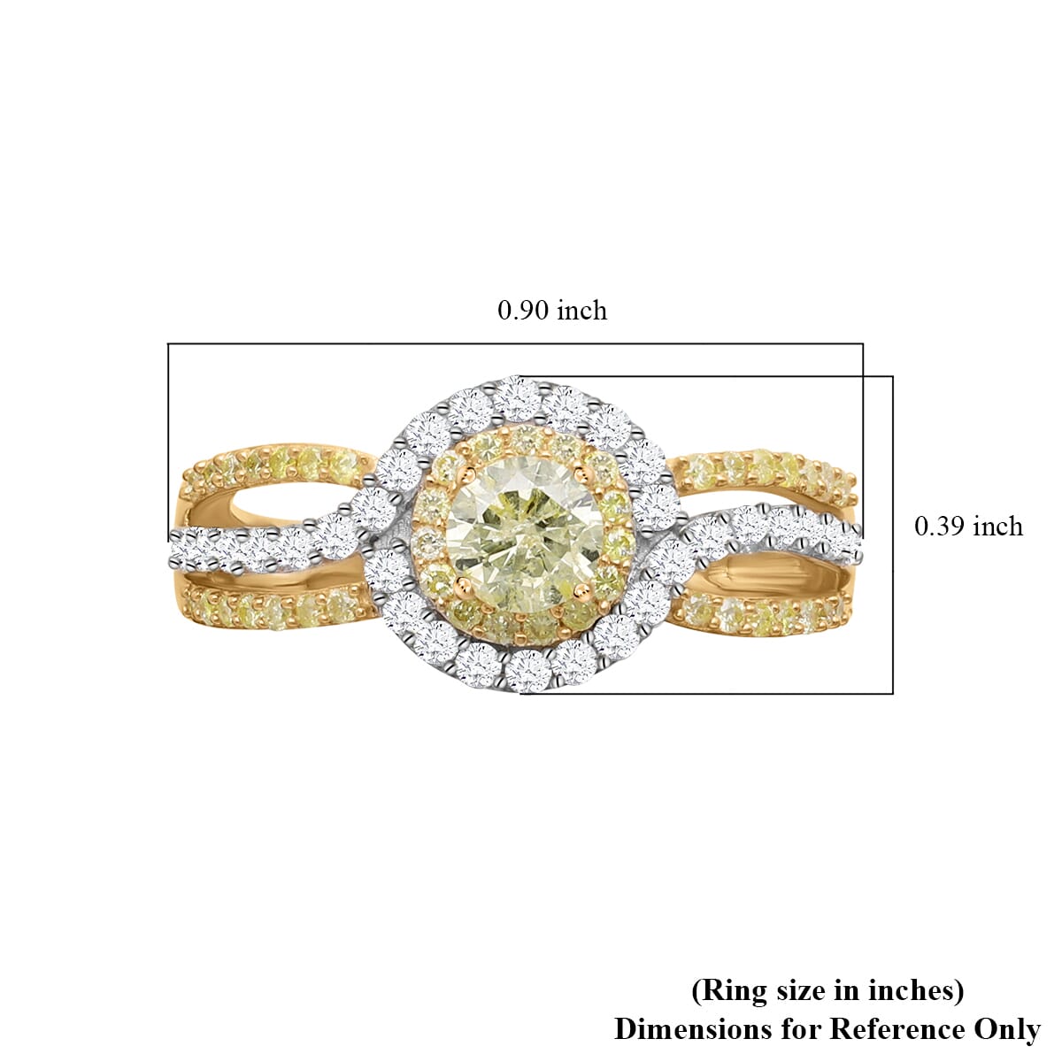 SGL Certified LUXORO 10K Yellow Gold Natural Yellow and White Diamond I2-I3 Ring 3.25 Grams 1.00 ctw image number 5