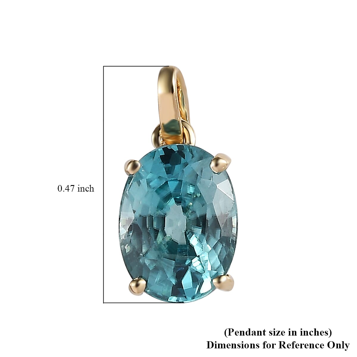 Luxoro 10K Yellow Gold Premium Cambodian Blue Zircon Solitaire Pendant 1.90 ctw image number 5