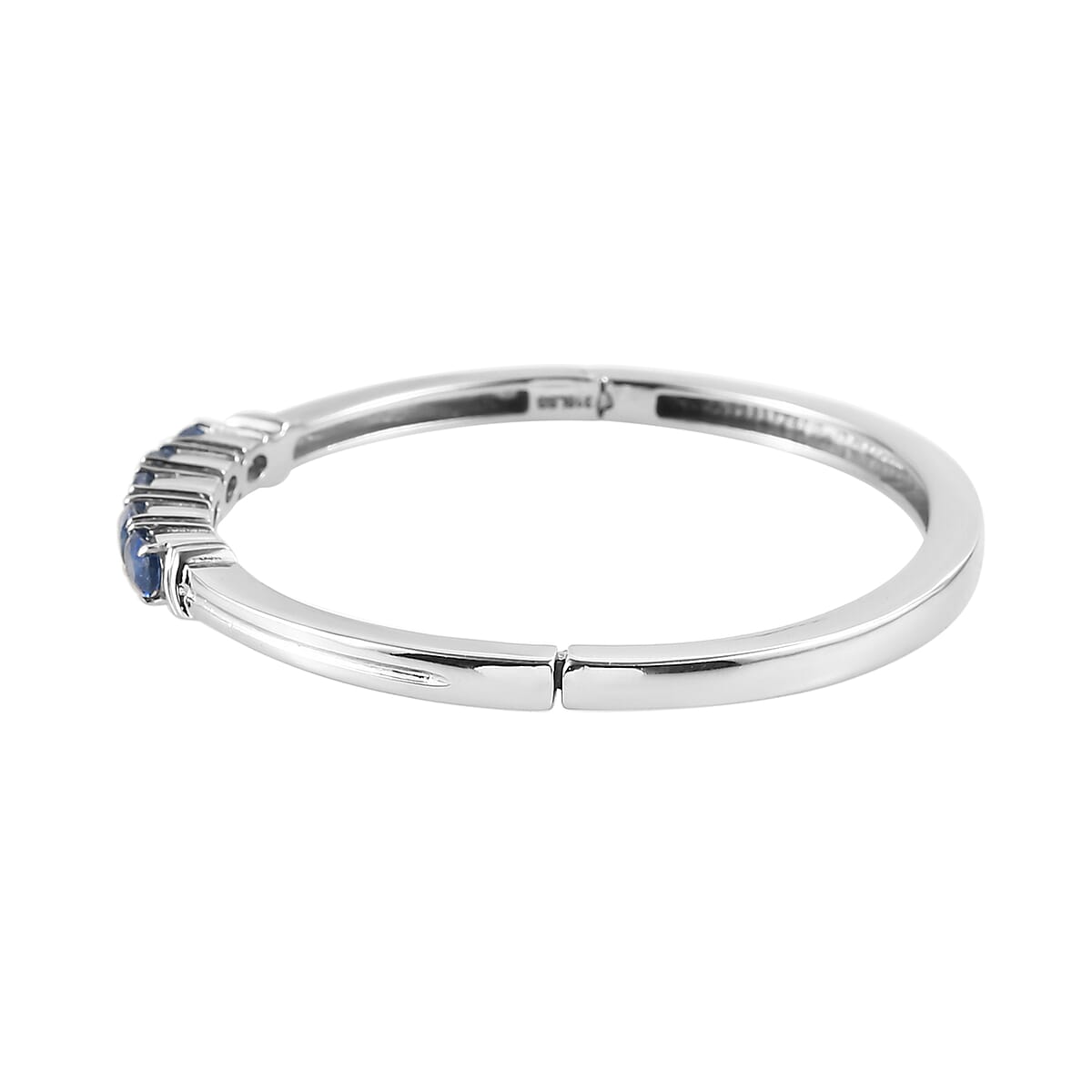 Kashmir Kyanite Bangle Bracelet in Stainless Steel (6.50 In) 2.65 ctw image number 3
