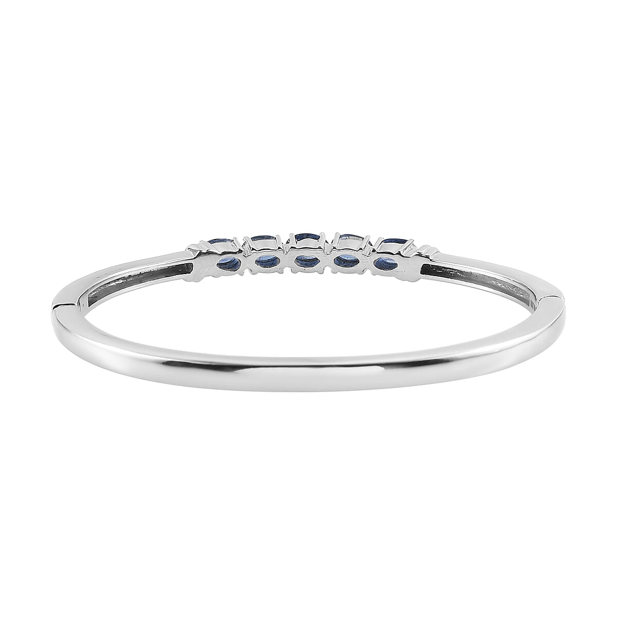 Kashmir Kyanite Bangle Bracelet in Stainless Steel (6.50 In) 2.65 ctw image number 4