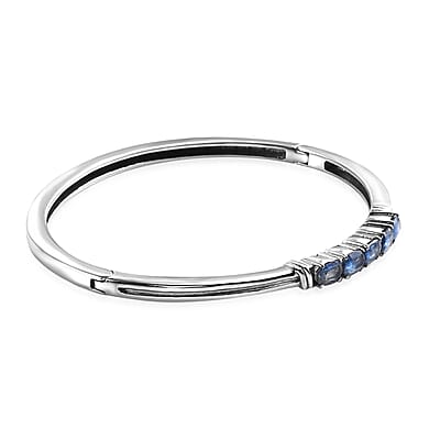 Kashmir Kyanite Bangle Bracelet in Stainless Steel (7.25 In) 2.65 ctw