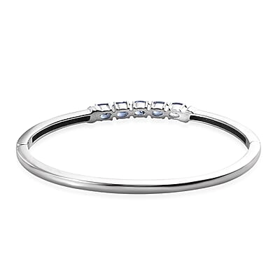 Kashmir Kyanite Bangle Bracelet in Stainless Steel (7.25 In) 2.65 ctw