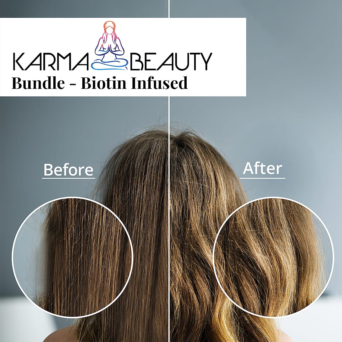 Karma Beauty Bundle- Biotin Infused Shampoo, Conditioner & Keratin Mask (Ships in 12-14 Day), Keratin Biotin Hair Shampoo Conditioner, Haircare Set image number 3