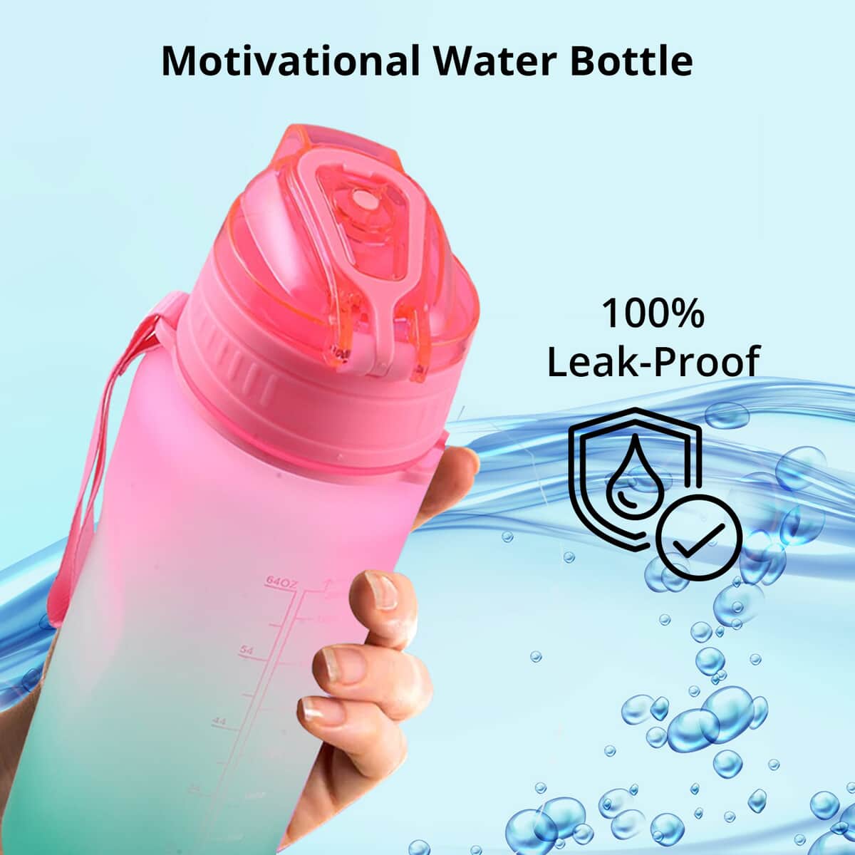 Giotto 64oz Motivational Water Bottle - Multi Color image number 1