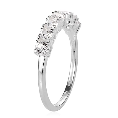 White Zircon 7 Stone Ring in Sterling Silver (Size 10.0) 1.15 ctw
