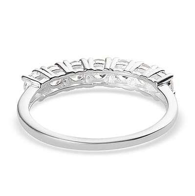 White Zircon 7 Stone Ring in Sterling Silver (Size 10.0) 1.15 ctw