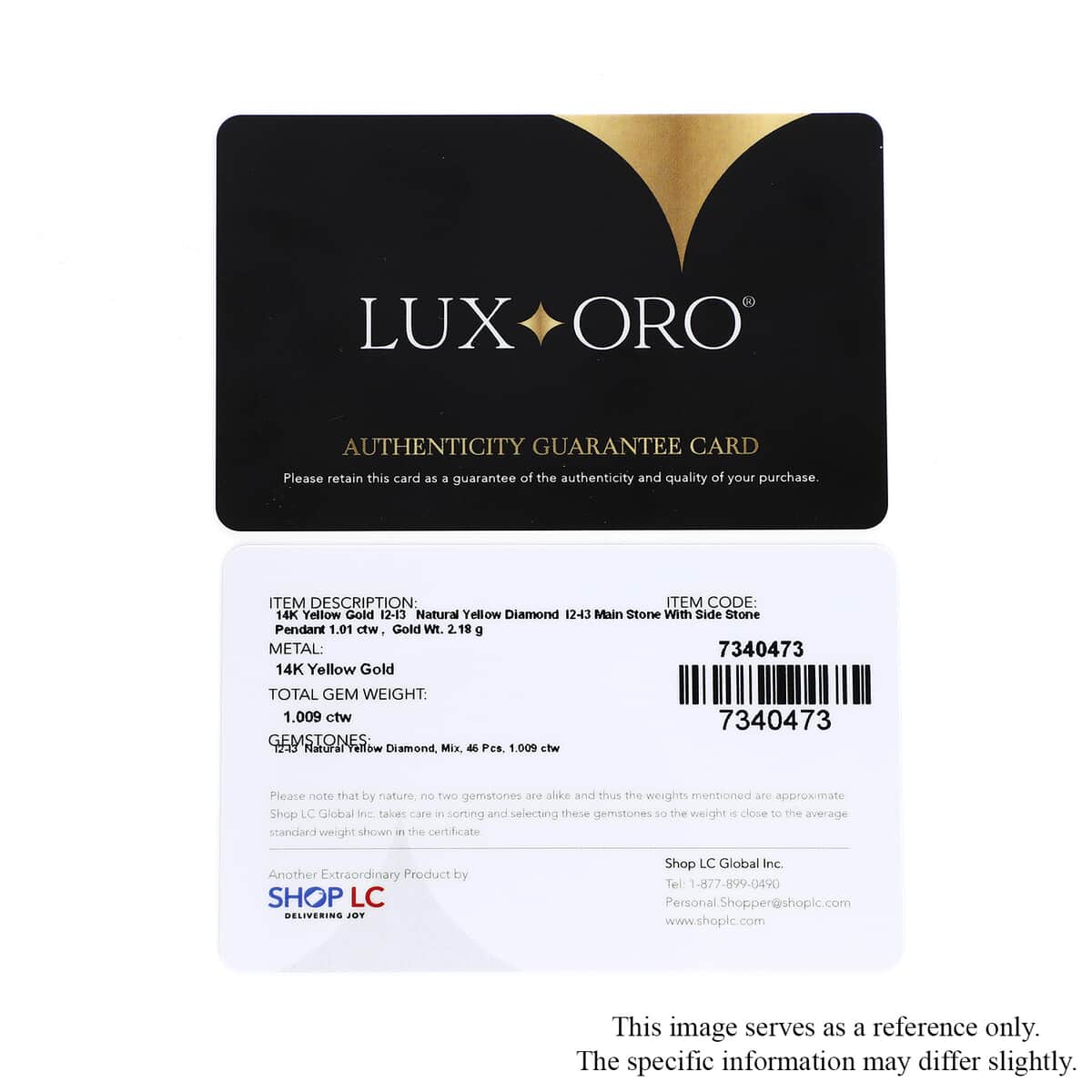 Luxoro 14K Yellow Gold I2-I3 Natural Yellow Diamond Pendant 1.00 ctw image number 5