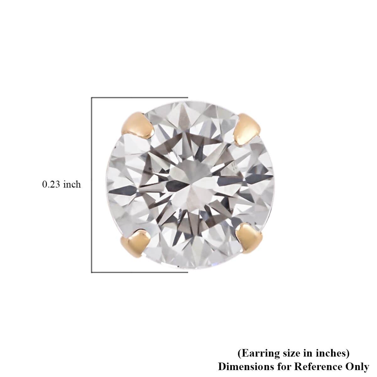 14K Yellow Gold Crystal(4mm) Solitaire Stud Earrings image number 3