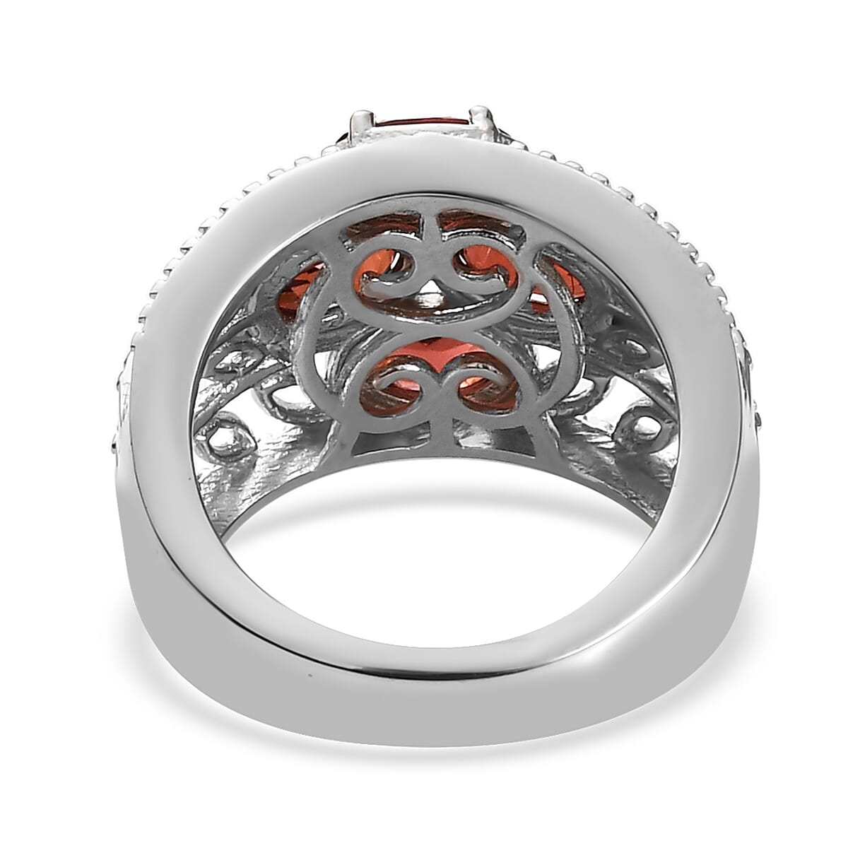 KARIS Mozambique Garnet Ring in Platinum Bond (Size 10.0) 1.90 ctw image number 4