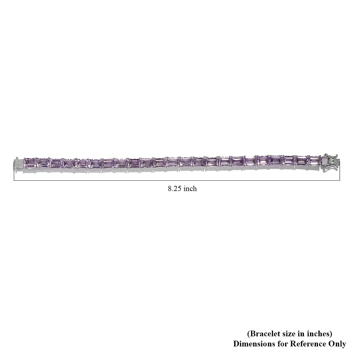 Rose De France Amethyst Tennis Bracelet in Platinum Over Sterling Silver (8.00 In) 13 Grams 35.85 ctw (Delivery in 3-5 Business Days) image number 4