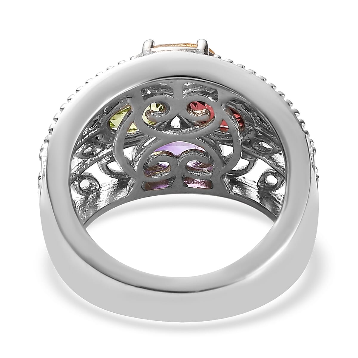 Karis Multi Gemstone Ring in Platinum Bond (Size 7.0) 1.80 ctw image number 4