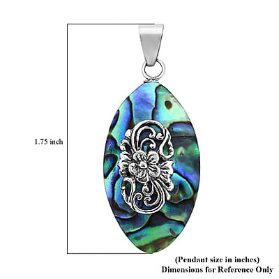 Abalone Shell Pendant without Chain in Sterling Silver