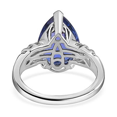 Rhapsody 950 Platinum AAAA Tanzanite and E-F VS2 Diamond 6.10 ctw Ring (Size 10.0) 7.35 Grams