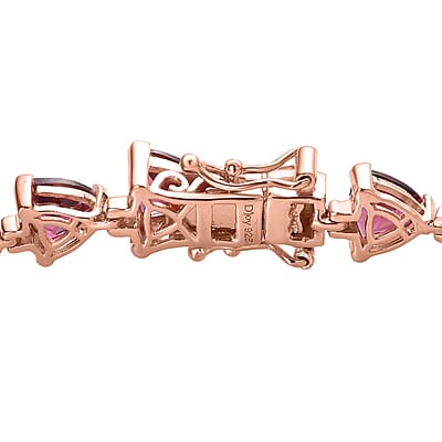 Premium Tanzanian Wine Garnet Bracelet in Vermeil Rose Gold Over Sterling Silver (7.25 In) 20.65 ctw