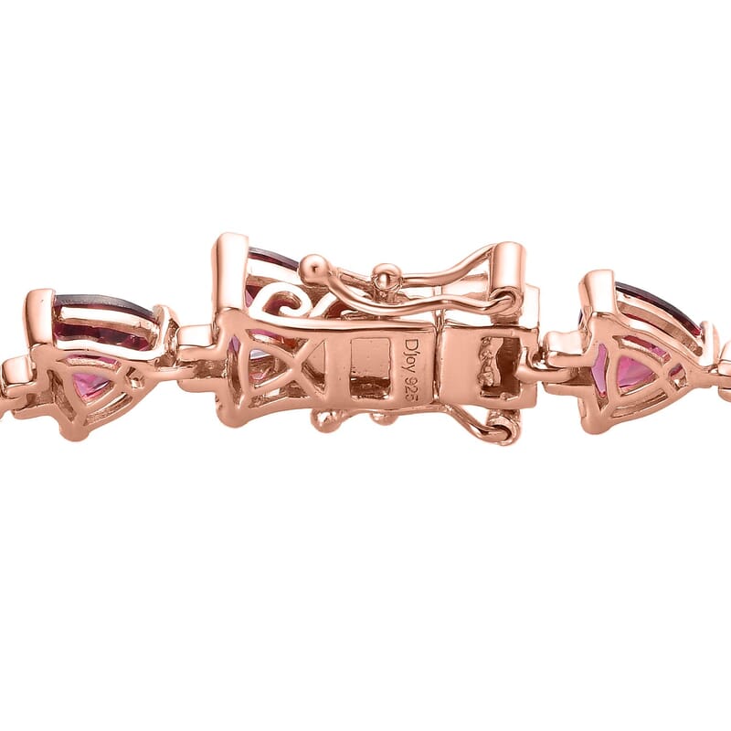 Premium Tanzanian Wine Garnet Bracelet in Vermeil Rose Gold Over Sterling Silver (7.25 In) 20.65 ctw