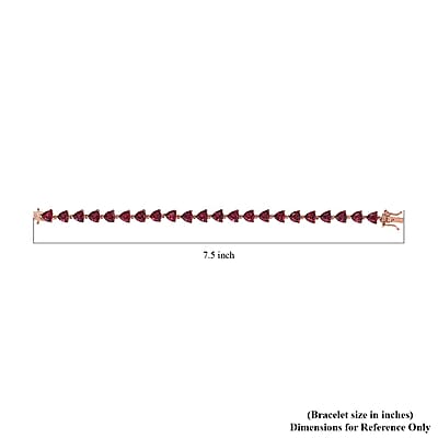 Premium Tanzanian Wine Garnet Bracelet in Vermeil Rose Gold Over Sterling Silver (7.25 In) 20.65 ctw