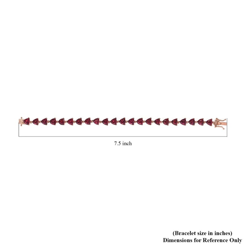 Premium Tanzanian Wine Garnet Bracelet in Vermeil Rose Gold Over Sterling Silver (7.25 In) 20.65 ctw