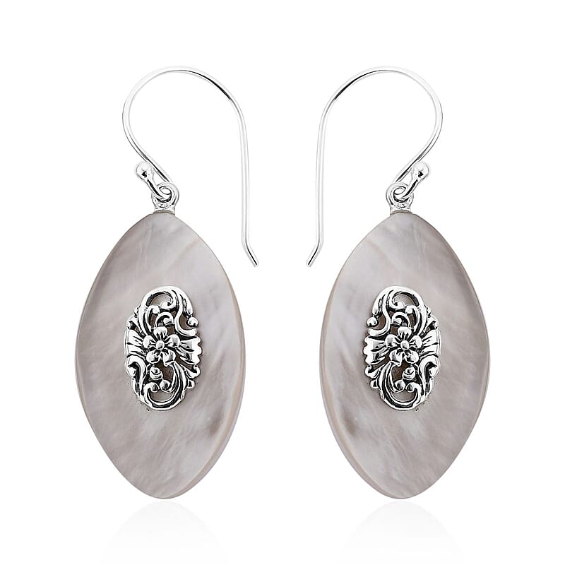 Mother Of Pearl Earrings in Sterling Silver