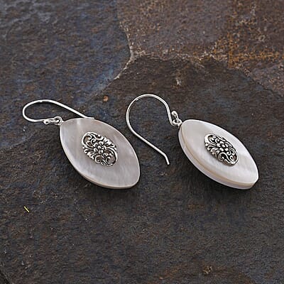 Mother Of Pearl Earrings in Sterling Silver