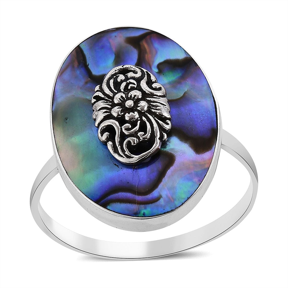 Abalone Shell Ring in Sterling Silver (Size 10.0)