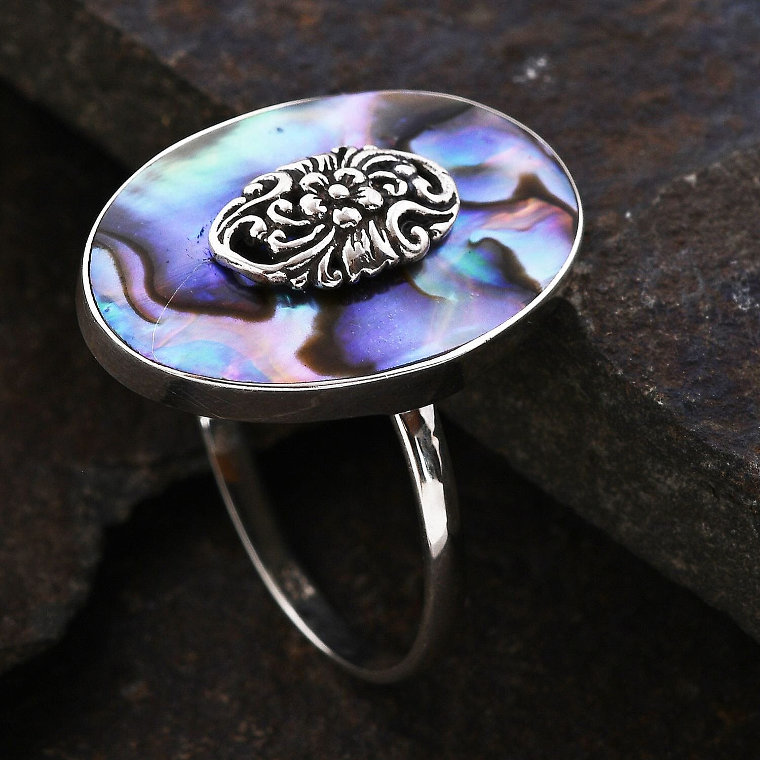 Abalone Shell Ring in Sterling Silver (Size 10.0)