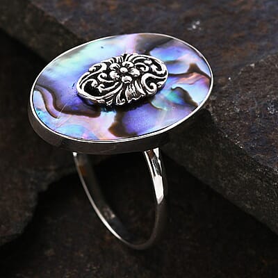 Abalone Shell Ring in Sterling Silver (Size 10.0)
