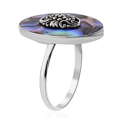Abalone Shell Ring in Sterling Silver (Size 10.0)