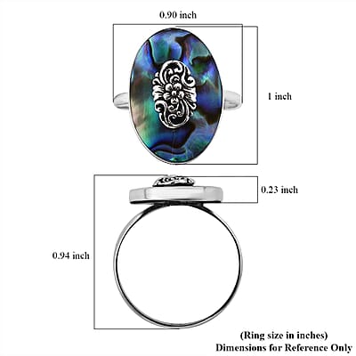 Abalone Shell Ring in Sterling Silver (Size 10.0)