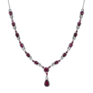 Premium Tanzanian Wine Garnet Necklace 18 Inches in Platinum Over Sterling Silver 5.40 ctw