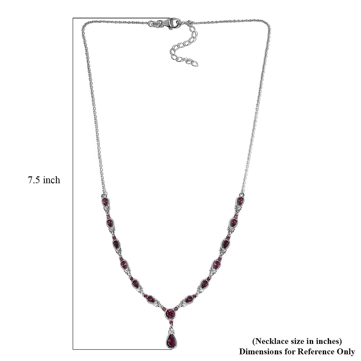 Premium Tanzanian Wine Garnet Necklace 18 Inches in Platinum Over Sterling Silver 5.40 ctw image number 5