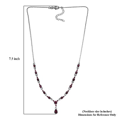 Premium Tanzanian Wine Garnet Necklace 18 Inches in Platinum Over Sterling Silver 5.40 ctw