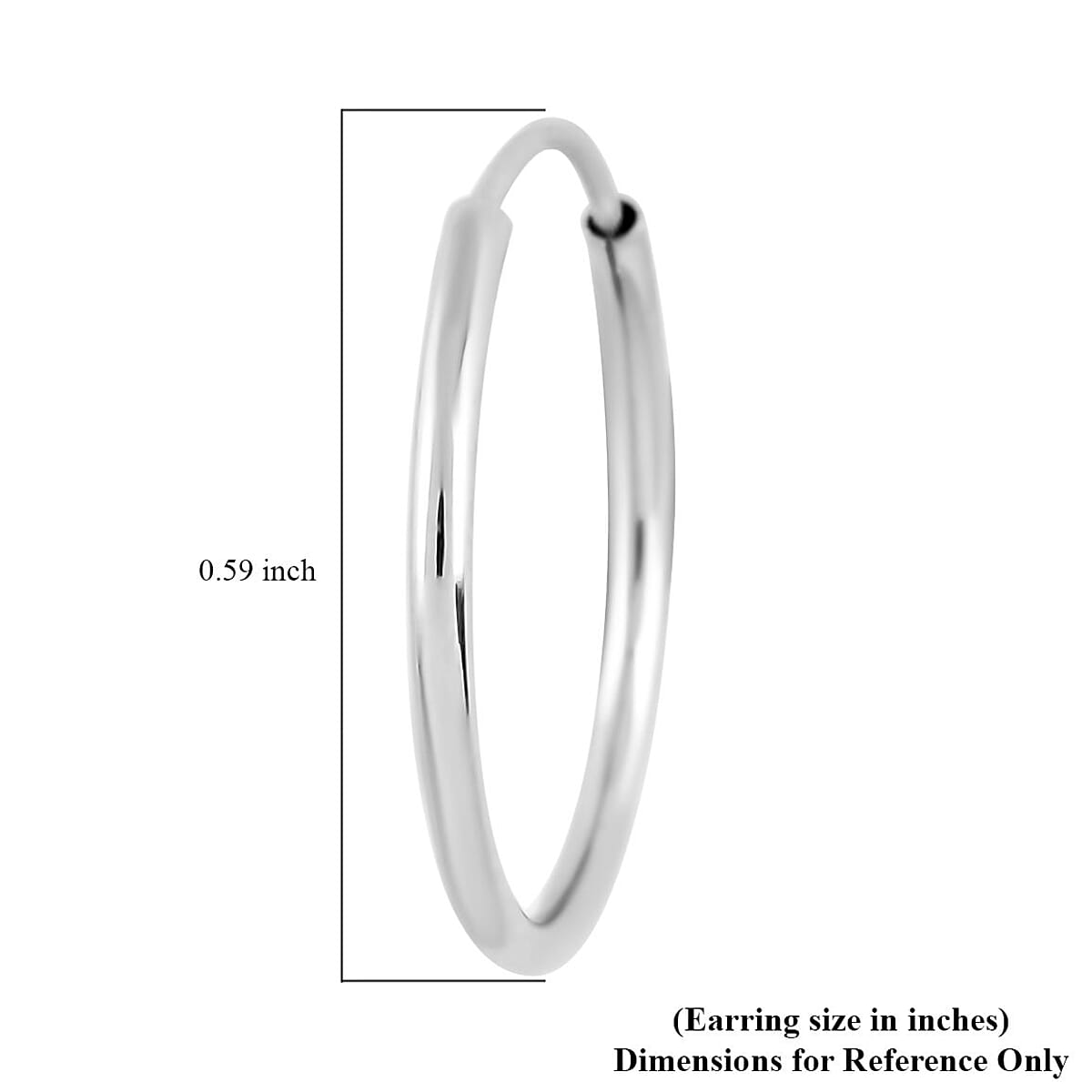 14K White Gold&nbsp;14mm Endless Hoop Earrings image number 3