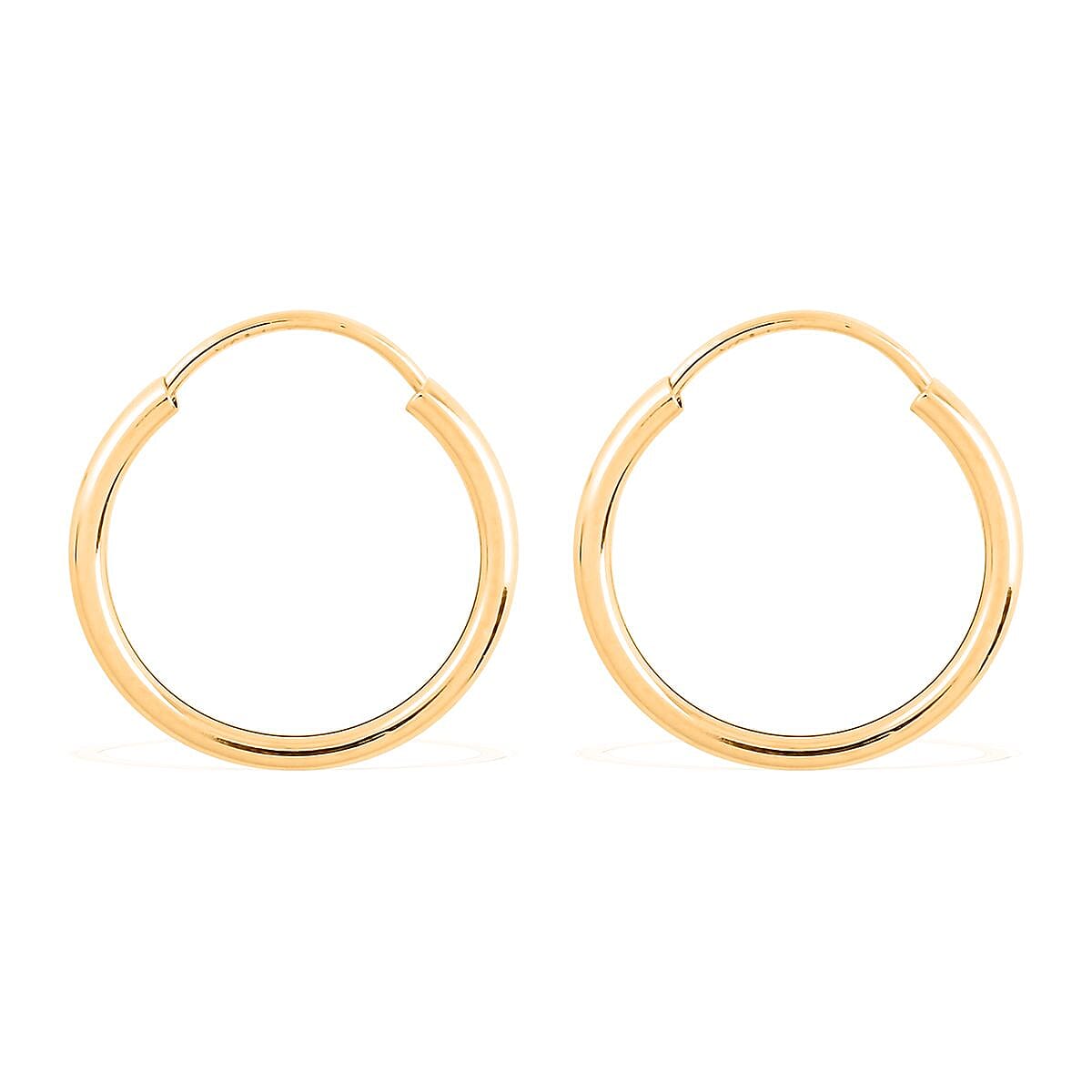 14K Yellow Gold&nbsp;12mm Endless Hoop Earrings image number 2