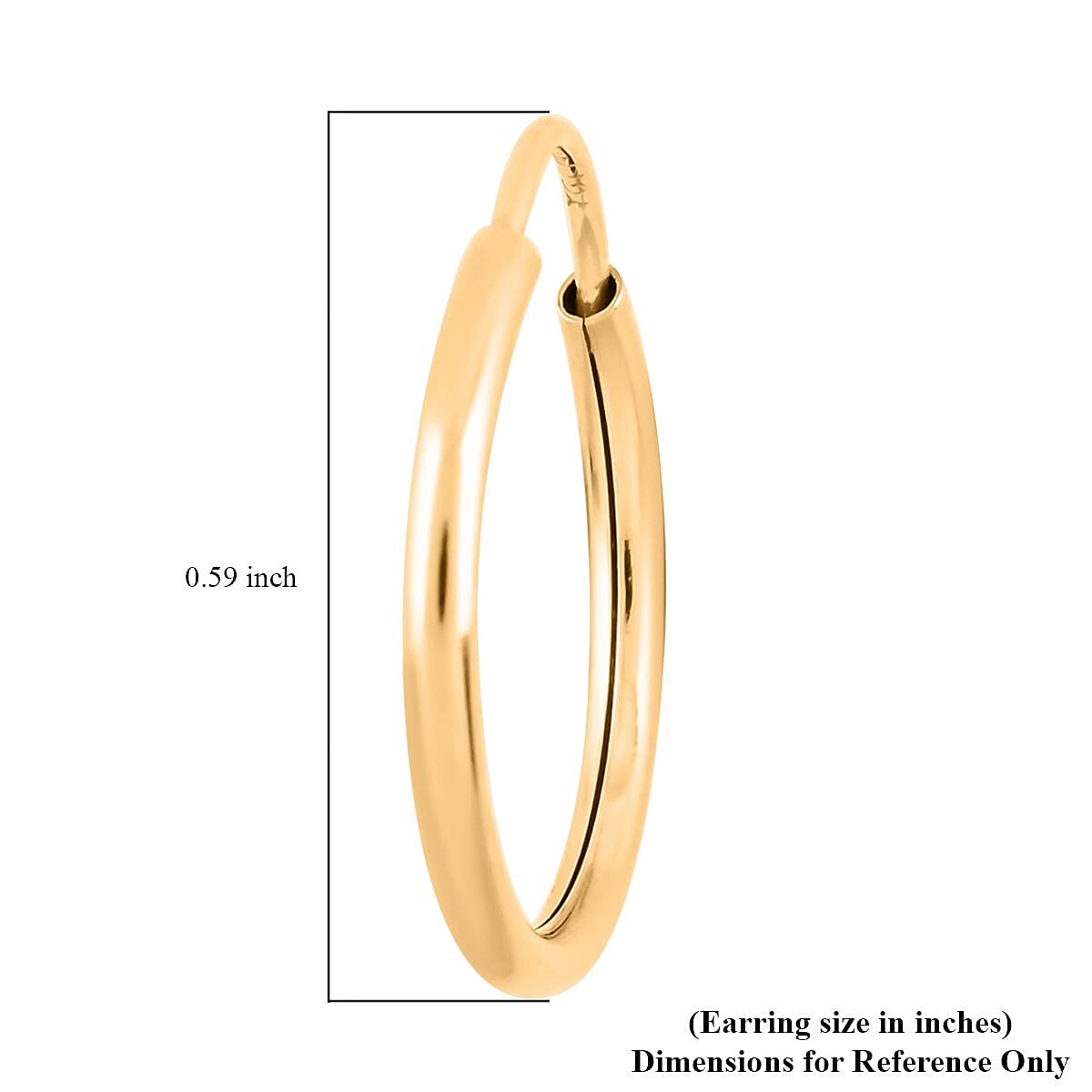 14K Yellow Gold&nbsp;12mm Endless Hoop Earrings image number 3