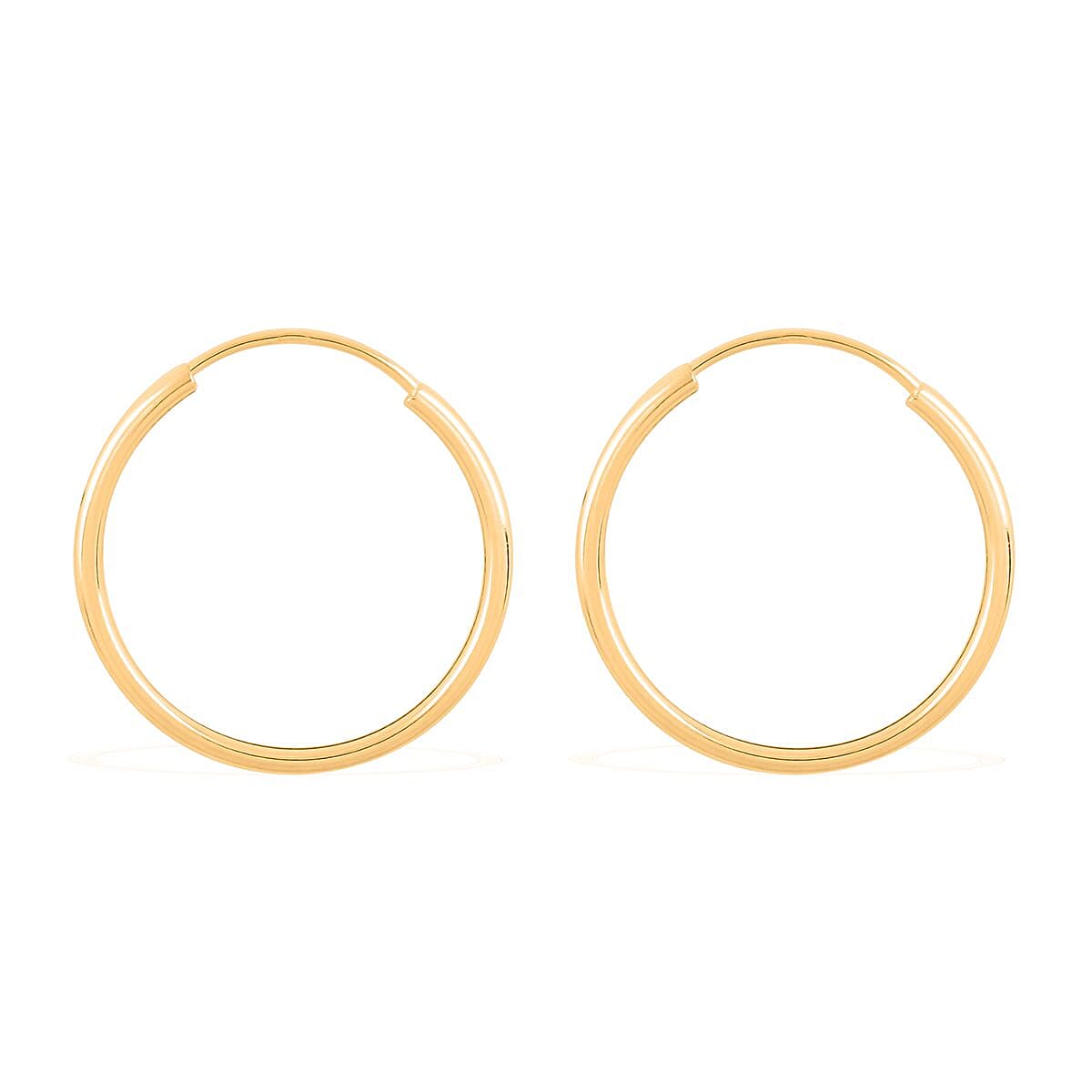 14K Yellow Gold 16mm Endless Hoop Earrings image number 2