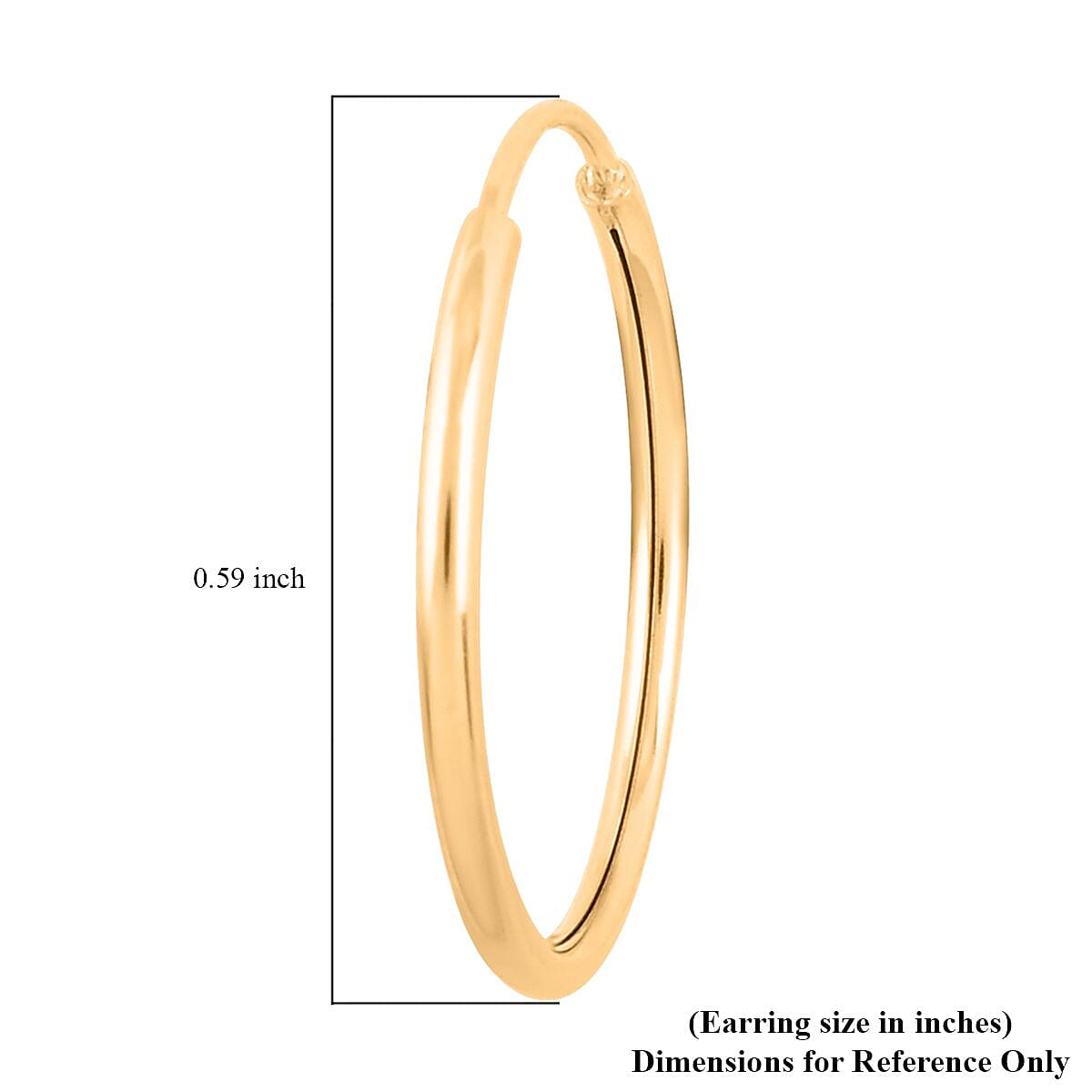 14K Yellow Gold 16mm Endless Hoop Earrings image number 3