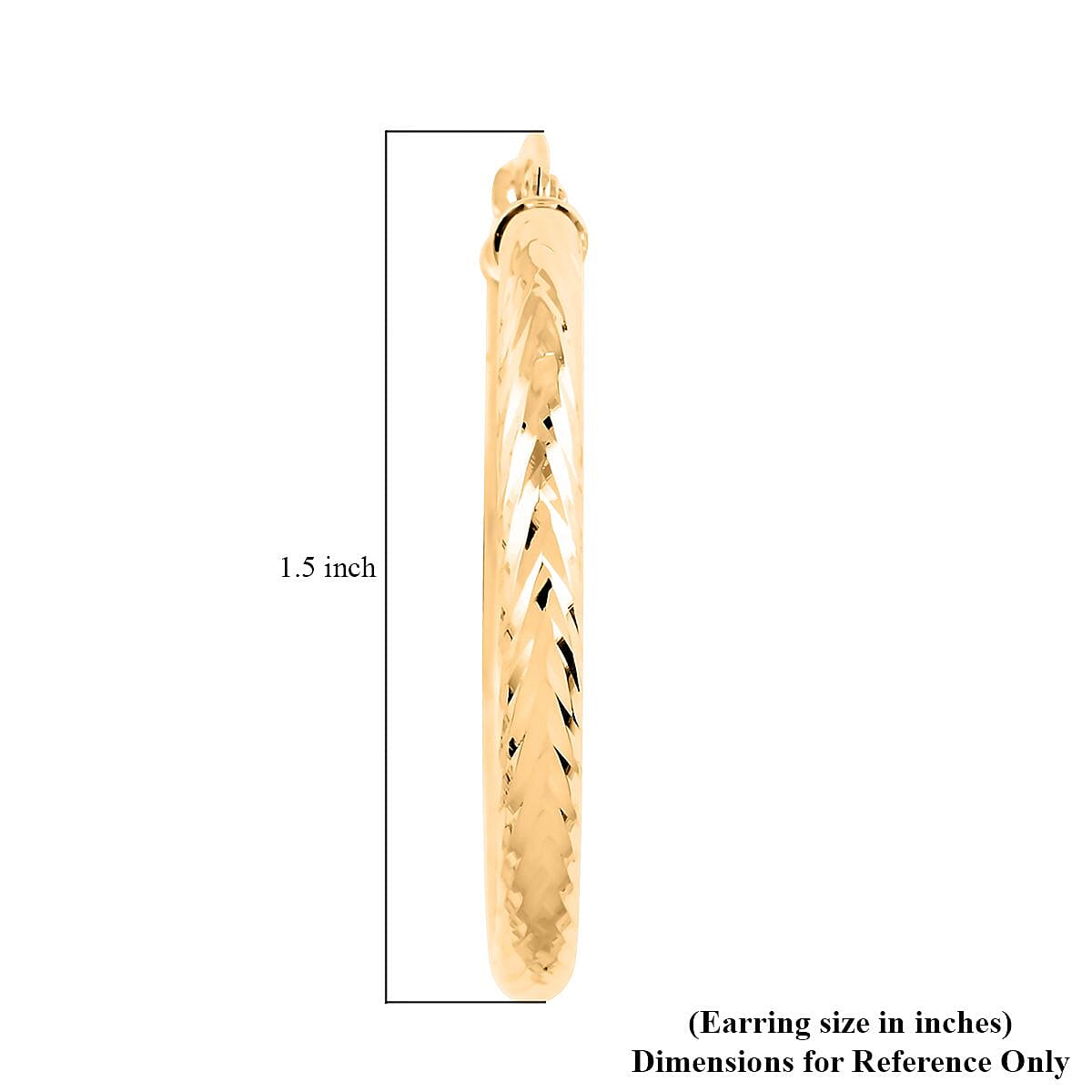 14K Yellow Gold Twisted Diamond-Cut Hoop Earrings 2.10 Grams image number 3