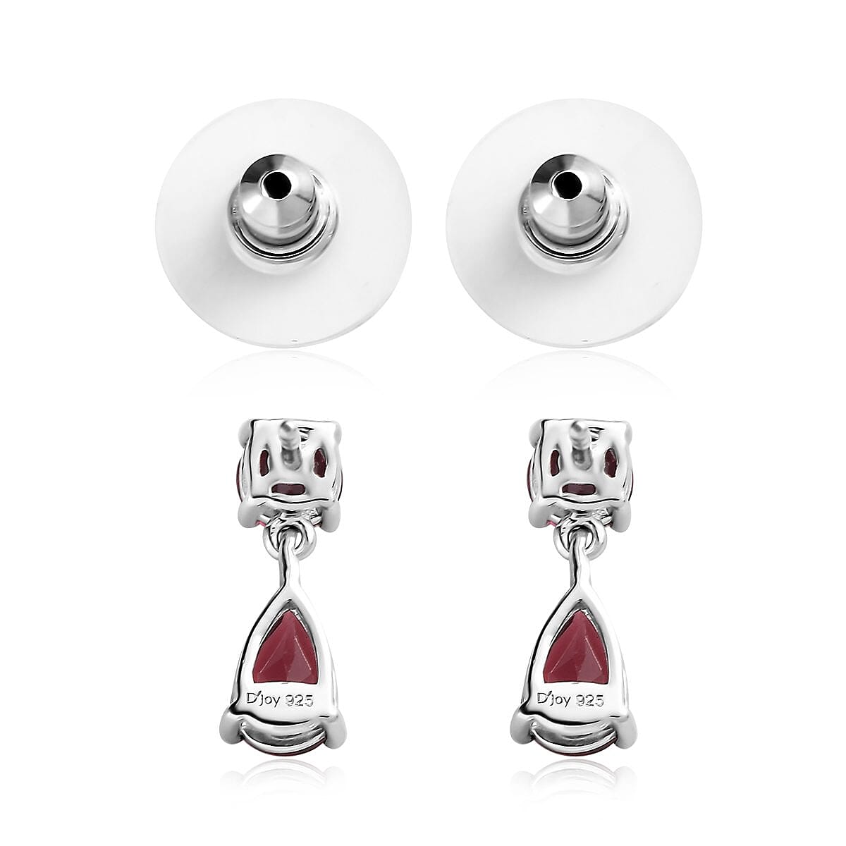 Tanzanian Wine Garnet Dangling Earrings in Platinum Over Sterling Silver 3.00 ctw image number 3
