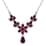 Tanzanian Wine Garnet Floral Necklace 18 Inches in Platinum Over Sterling Silver 4.75 ctw