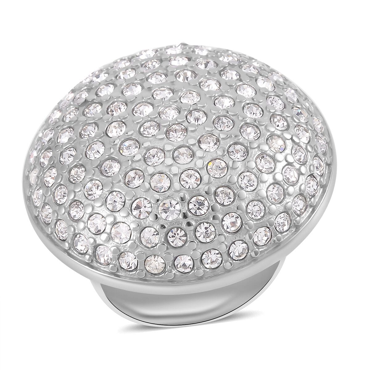 Austrian Crystal Ring in Stainless Steel image number 0