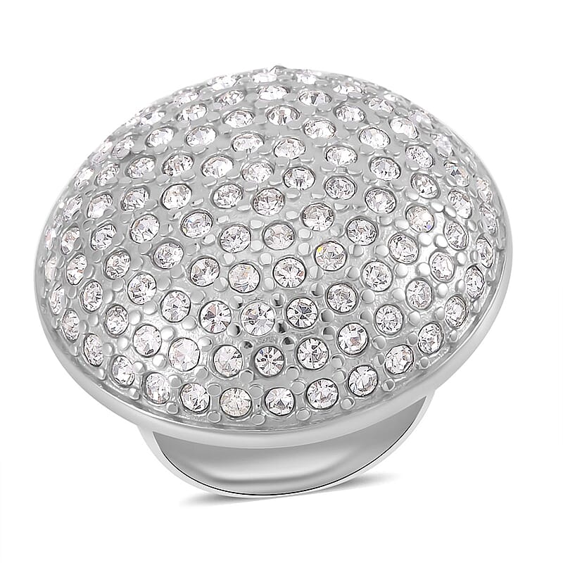 Austrian Crystal Ring in Stainless Steel (Size 10.0)