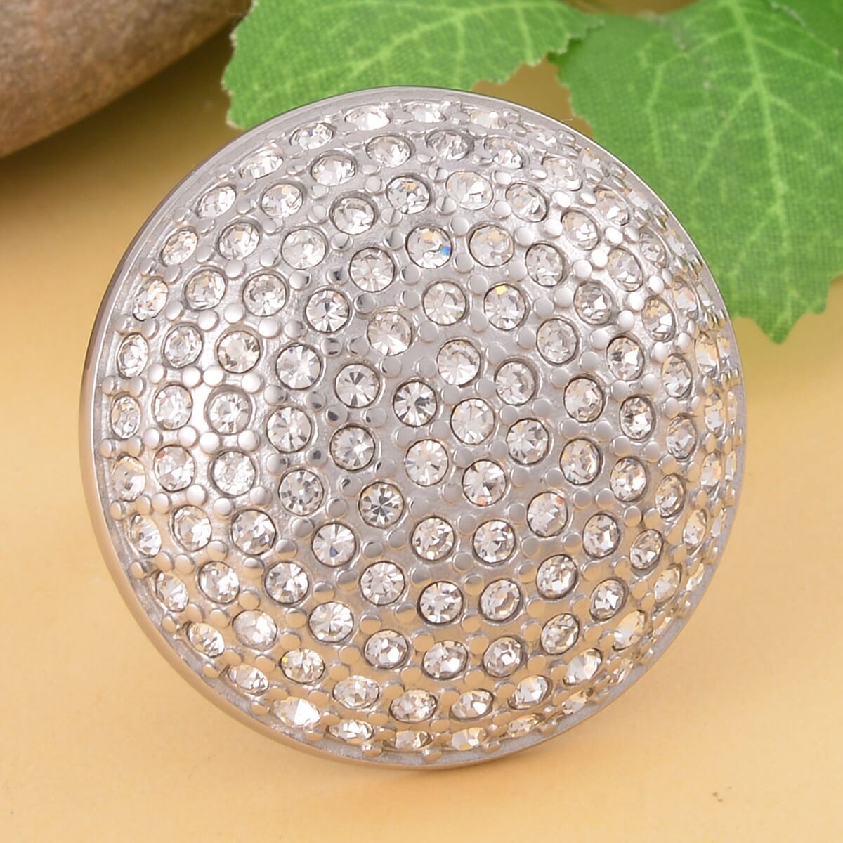Austrian Crystal Ring in Stainless Steel image number 1