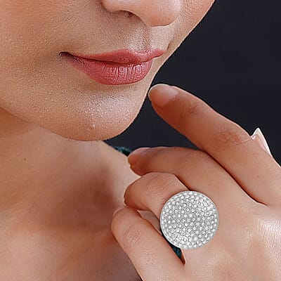 Austrian Crystal Ring in Stainless Steel (Size 10.0)